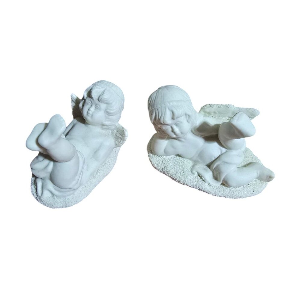 Playful Cherubs Set of 2 Bisque Figurines